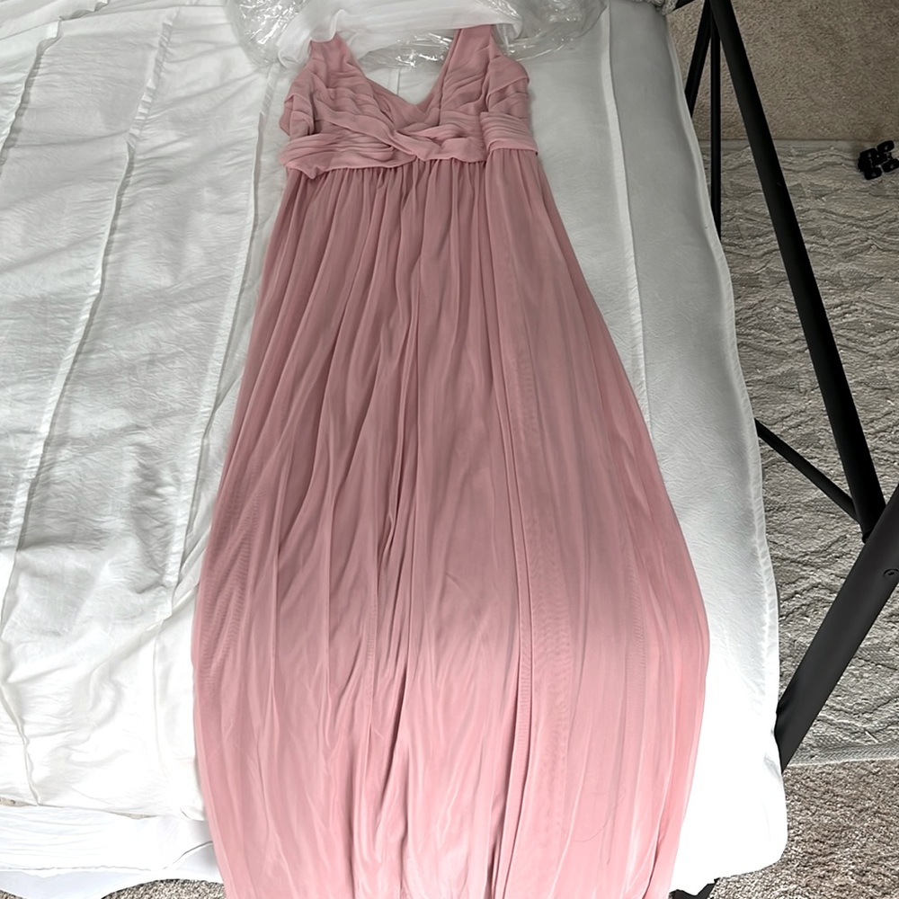 NWT Pink bridesmaid prom homecoming floor length gown